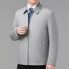 Men's Lapel Mulberry Silk Jacket Spring New Autumn Middle-aged Dad Clothes Leading Cadres Casual Large Size Jacket