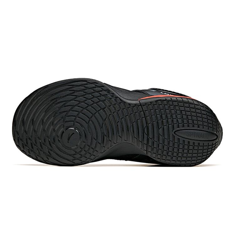 Anta Kids Fire Wheel Non-Slip Wear-Resistant Mid-Top Basketball Shoes Kids basketball shoes Black Red 312111112-1