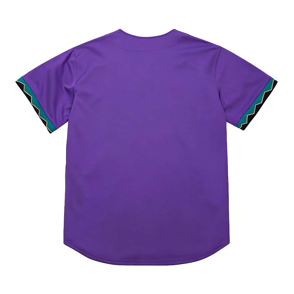 Schwarz Lila Baseballtrikot Unisex Streetwear Locker Kurzarm Hemd mit Knöpfen Sommer Design Grafikdruck Merch Kleidung Herren