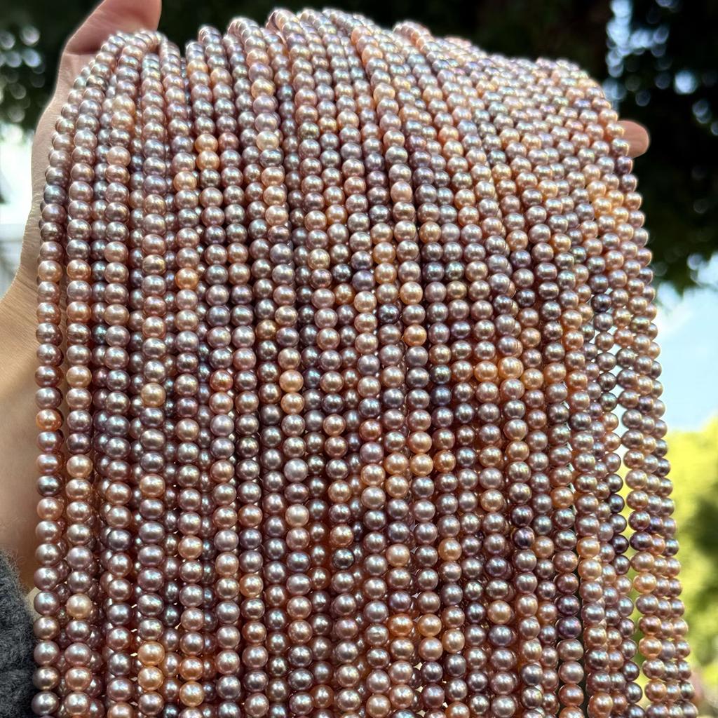 1String, Multi-colored Natural Freshwater Pearls Beads for Jewelry Making DIY Crafts (Beads 5.5-6mm, Length 36cm)