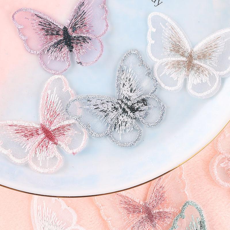 Embroidery Label Cute Cartoon Animal Butterfly Lace Embroidery Sticker Diy Hand Account Accessories Patch Cloth Sticker