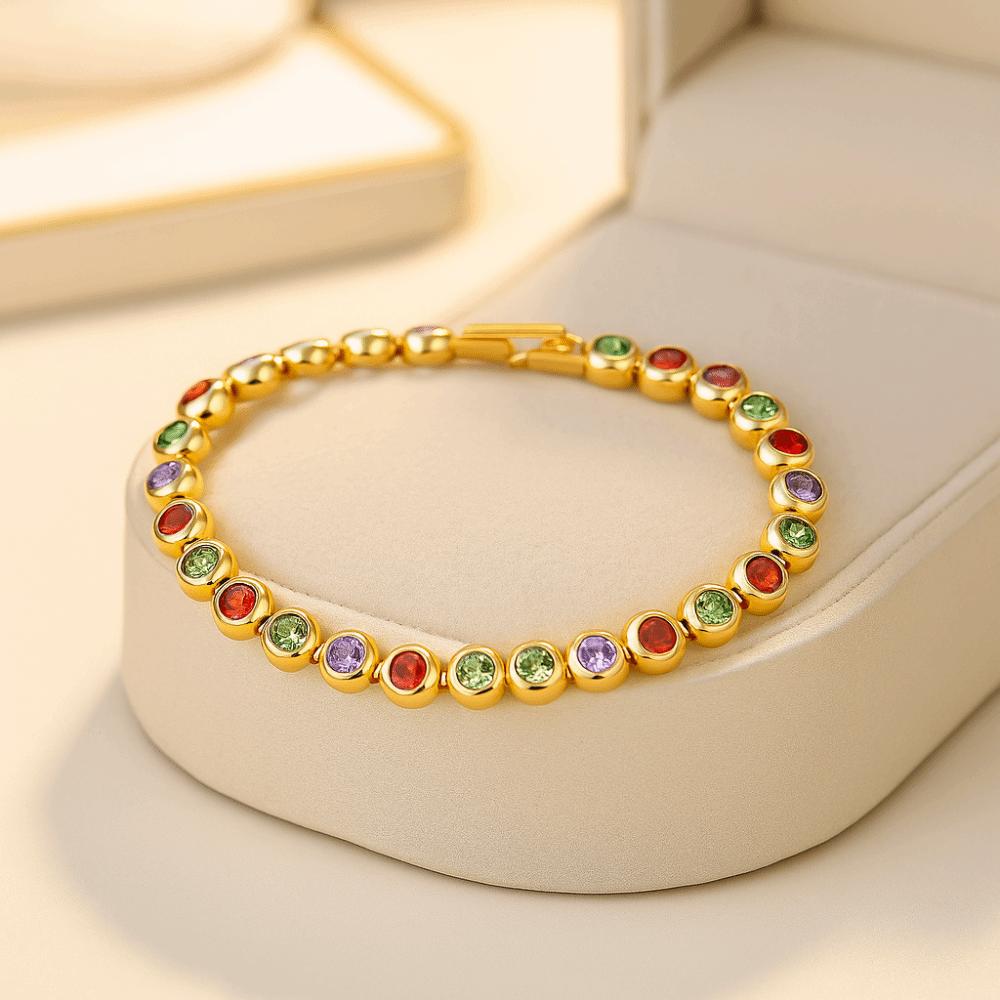 Waterproof Luxury Gold Color  Bangle Handmade Round Shape Cuff Bracelet  Female Lady Girl