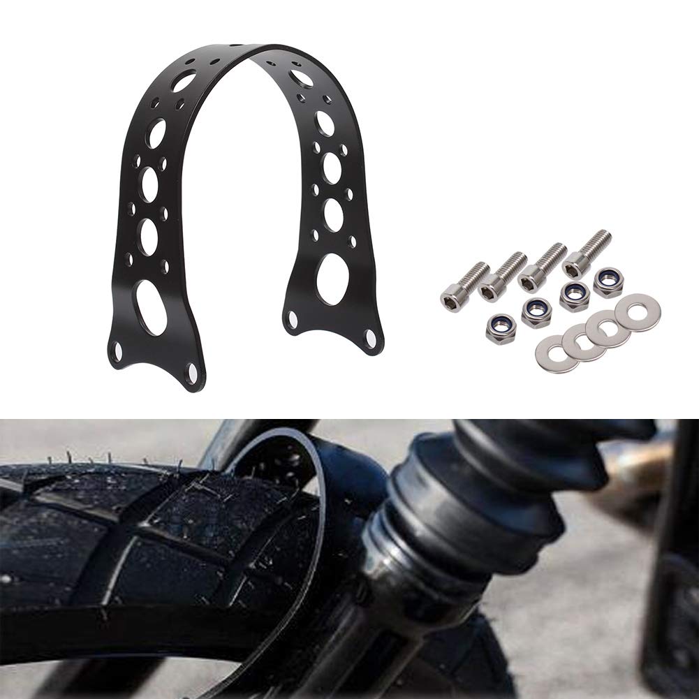 AQIMY MP-586-MB For Harley Front Fork Brace Bracket Steel Fits Sportster 883 1200 XL and More Models Matte Black