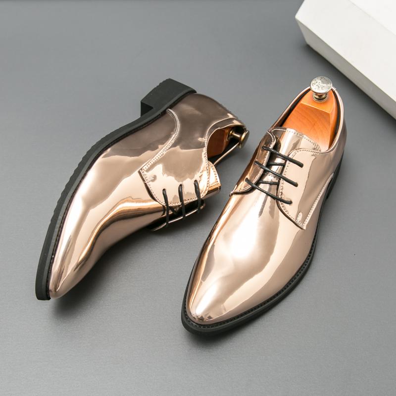 Glossy Leather Casual Business Shoes for Men Quality Pointed Toe Men's Wedding Shoes Large Size 46 Formal Party Shoes Man 2025