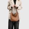 Handgewebte Tasche aus Rindsleder, Große Eimer-Tasche für Damen, Lässige Schulter-Crossbody-Tasche für den Urlaub