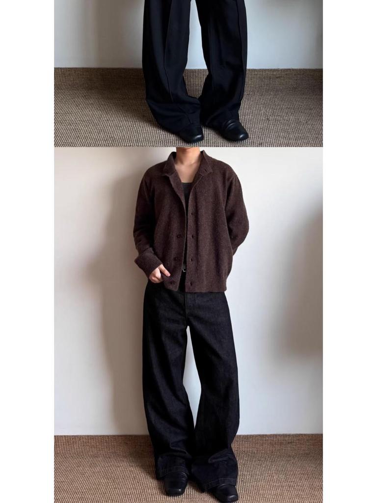 Men's Casual Knitted Lapel Cardigan Sweater - Loose, Versatile, Single-Breasted Perfect for Spring & Autumn