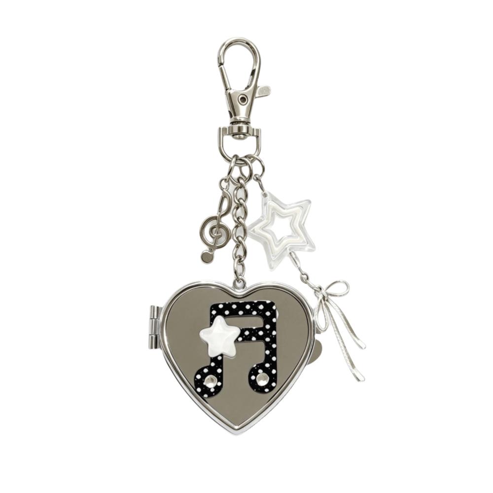 Heart-Shaped Bag Charm Pendant Lightweight Makeup Mirror Accessories Bag Decoration