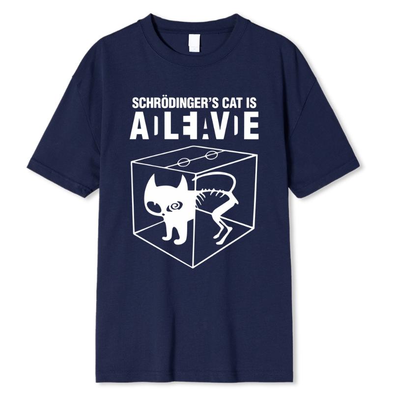 Men's T-shirt Top Quality 100% cotton Schrodinger's Cat Print Short Sleeve men T shirt Casual The Big Bang Theory Women Tshirt