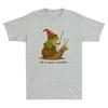 Off To Cause A Kerfuffle Funny Whimsical Frog Wizard Meme Vintage Unisexs Tshirt