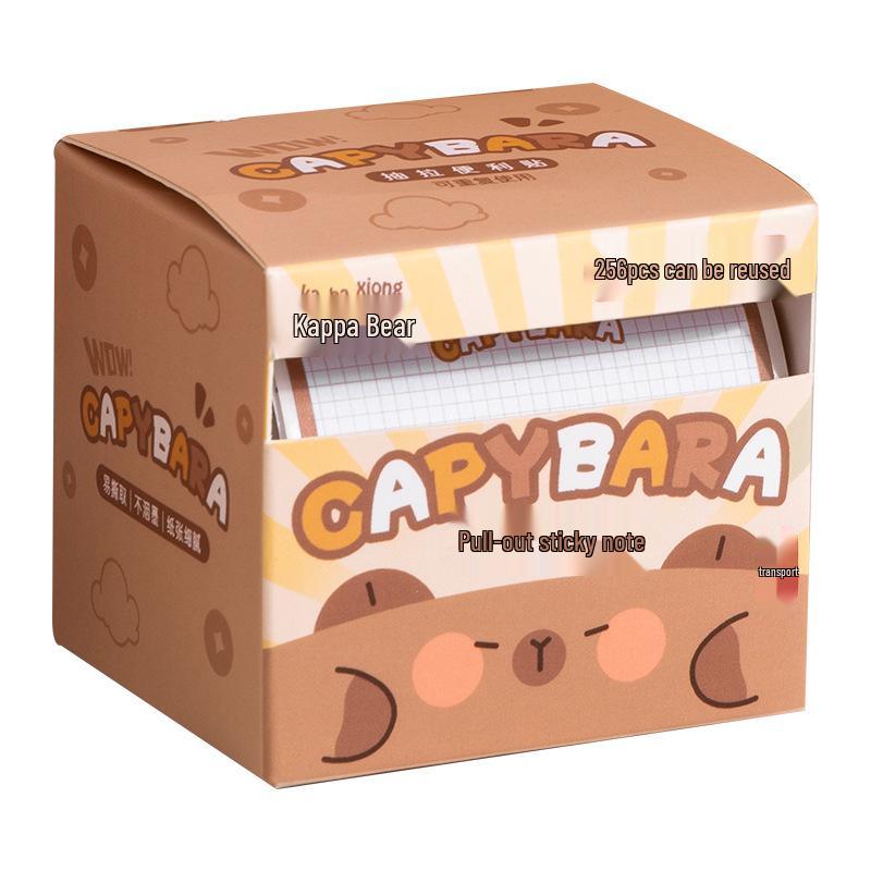 Kaba Bear Capybara Fully Adhesive Sticky Notes for Students - Error Notes & Memos