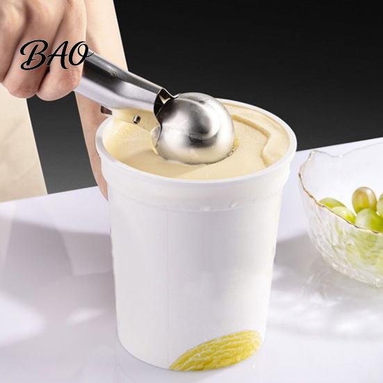 Ice Cream Scooper Fruit Scoop, Stainless Steel with Trigger Non-Slip Handle, Rebound Scoop Heavy Duty Metal for Balls Baller