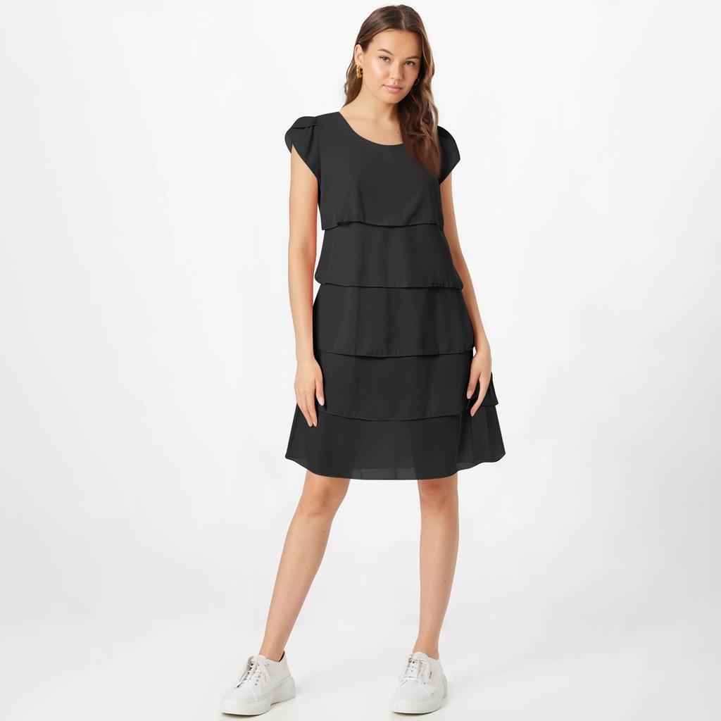 Shot Sleeve Boho-kjole for kvinner Casual Loose fit Summer Sunkjole Solid kjole