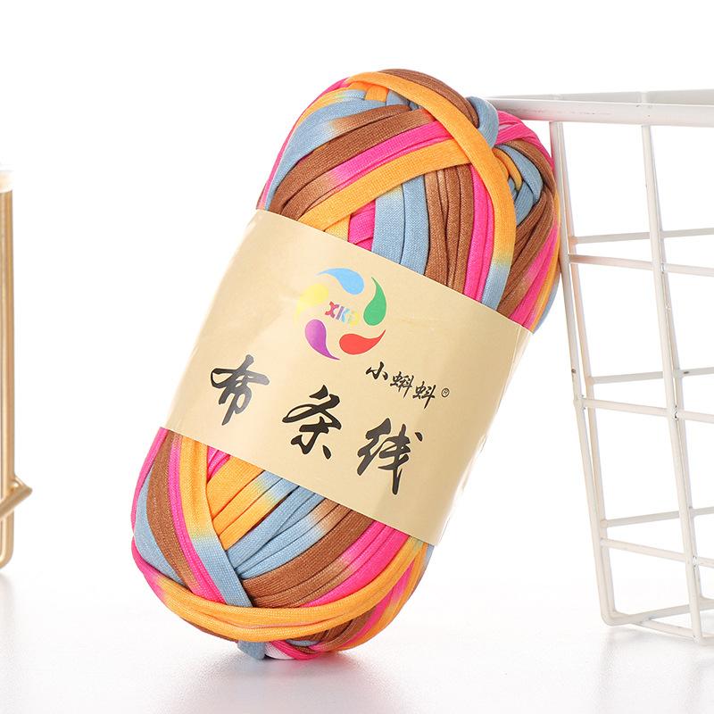 Needlework Knitting Crochet Yarn Printed Fabric Strips Line Colorful Segment Dyed Fabric Strips Line Handmade Diy Knitting Yarn Ball