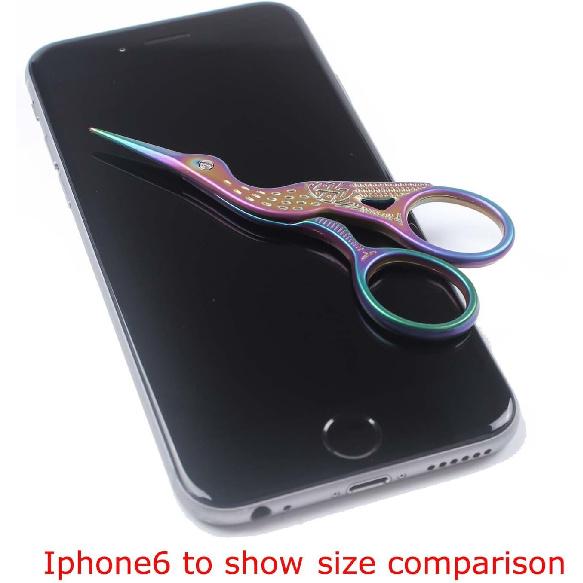 BIHRTC Edelstahl Scharfe Spitze Klassische Storchenschere Kranich-Design Näh-DIY-Werkzeuge Schneiderschere Schere für Stickerei, Handwerk, Nadelarbeit,