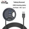 USB 3.0 Desk Hub with SD/TF Card Reader for Office Desktop