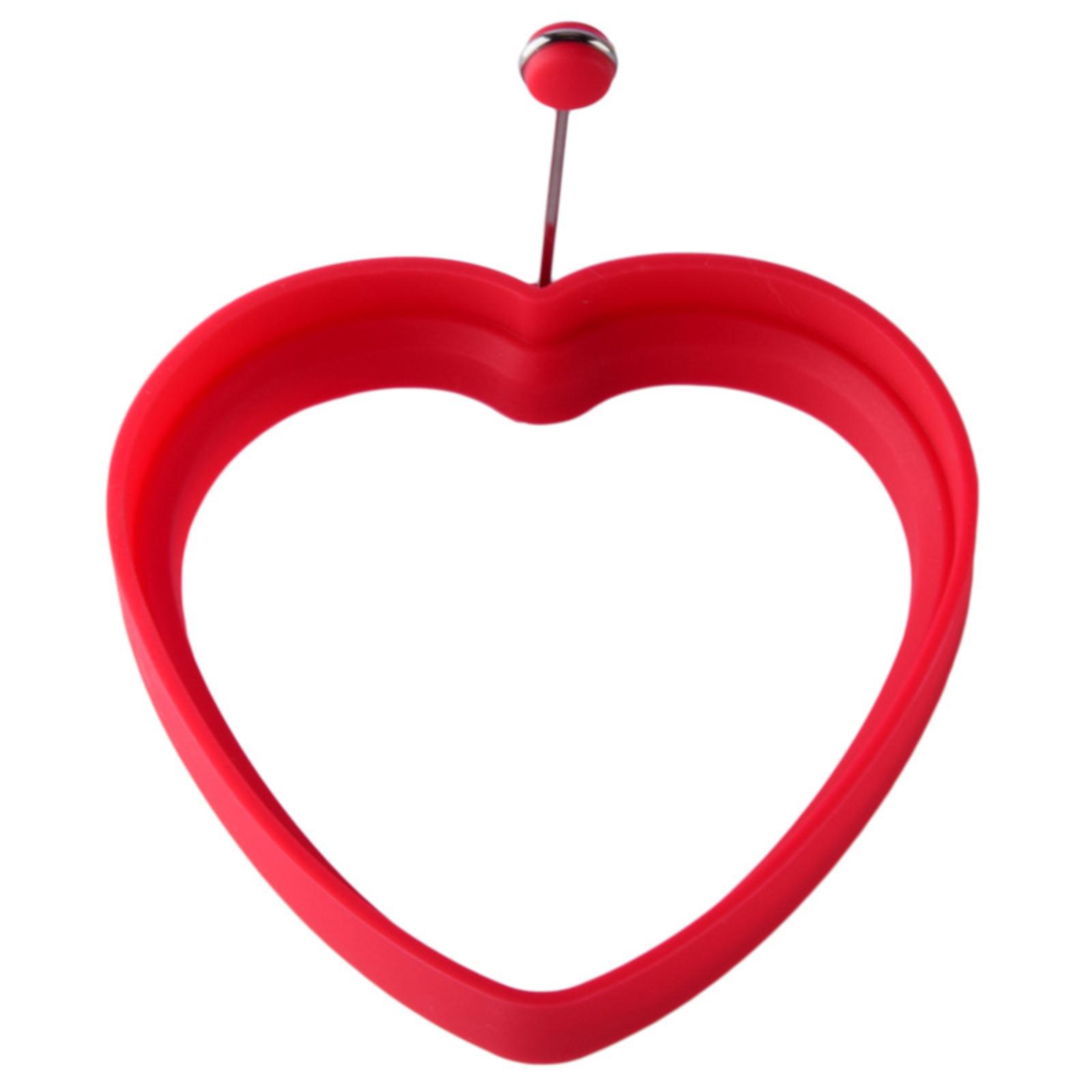 Silicone Heart-shaped Egg Mold With Handle, Egg Fryer, Egg Pancake Mold One Size