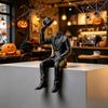 Minimalist Tuxedo Man Sculpture Home Decoration Desktop Ornaments Sitting Man Figurine  Home Decor