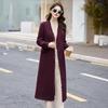 Women's Extra Long Wool Coat - Autumn/Winter Korean Fashion, SX3067