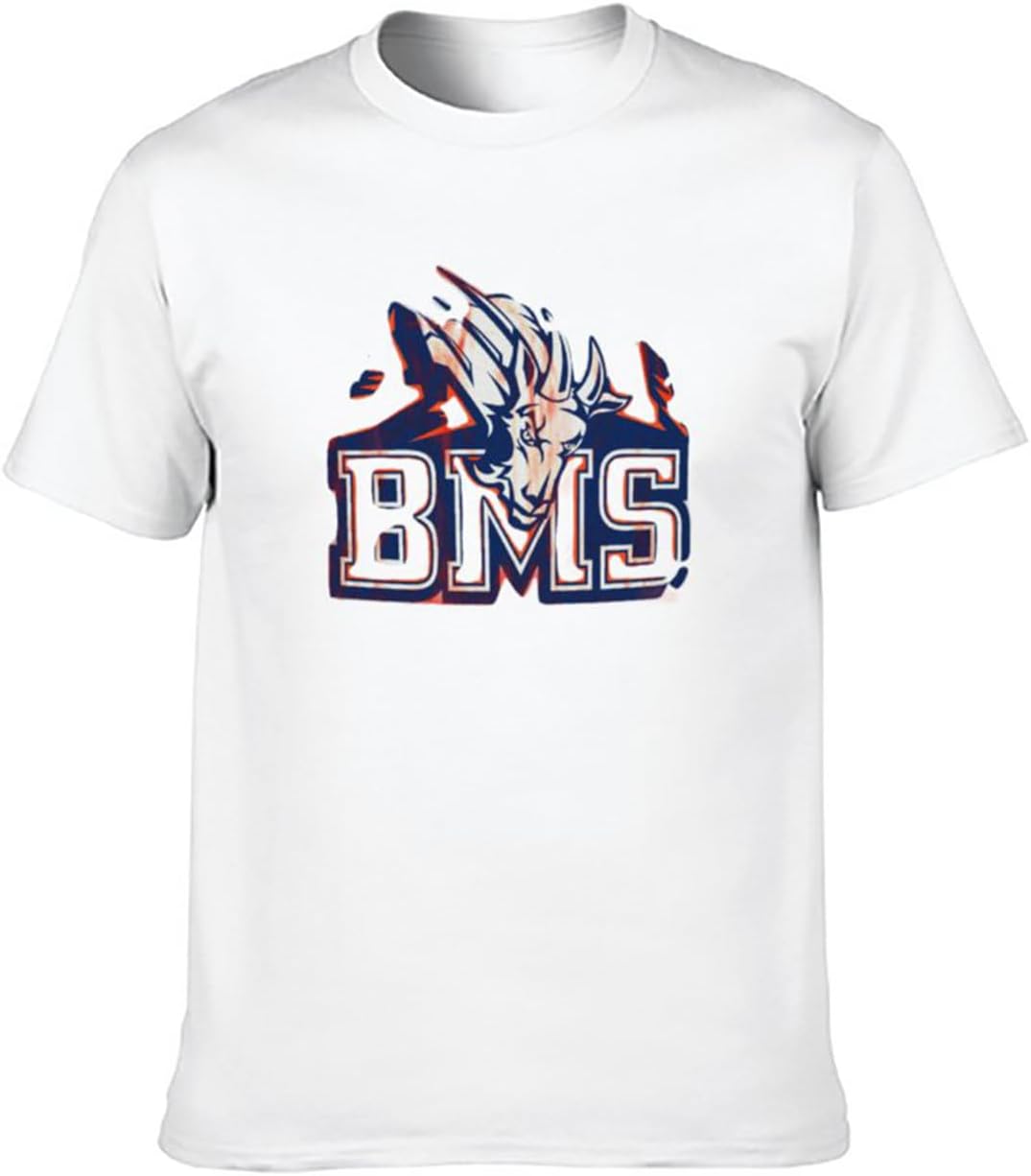Men s Round Neck T-Shirt Blue Mountain BMS State Goats Football Cool and Breathable White 3XL белый