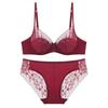 Conjunto de Sutiã Zodíaco de Renda Vermelha Bordada - Nova Coleção de Lingerie Francesa