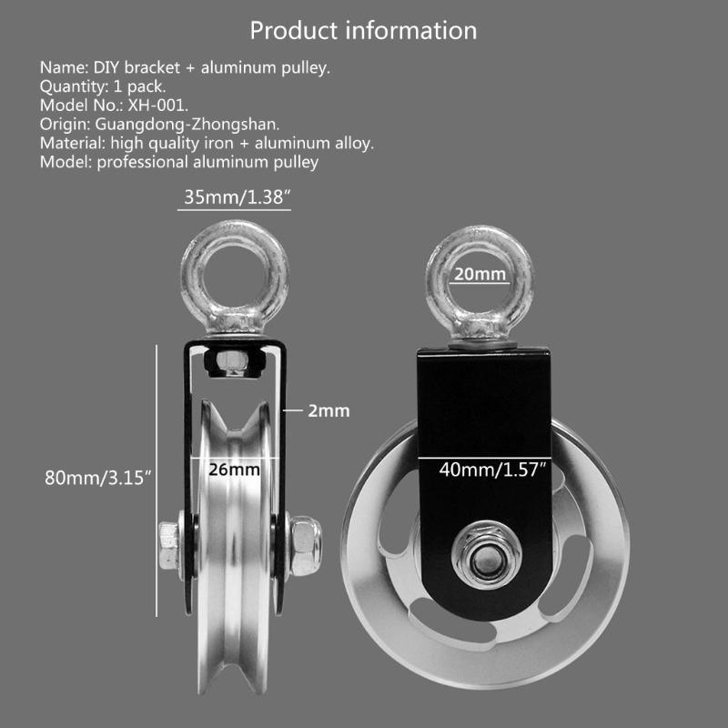 DIY Bracket Aluminum Pulley Bearing Working-Out Fitness Pulley Roller Wheel for Home Gym Equipment Home Accessories