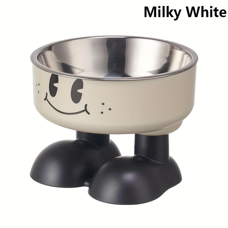 Stainless Steel Smiling Face Elevated Dog Bowl, Large-Capacity High-Legged Feeding Water Bowl