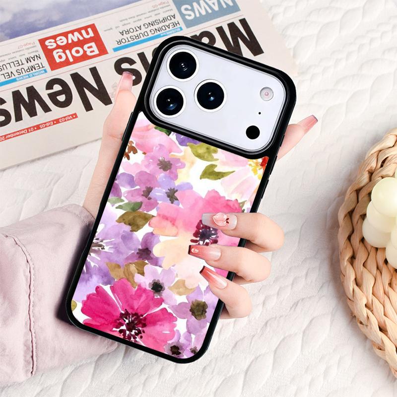 Watercolor flower Phone Case For IPhone 17 16e 15 14 13 12 11 Pro Max Air Mini Soft Protective Cover