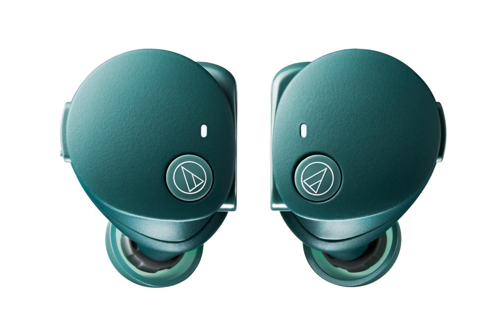 GR True Wireless Bluetooth Earbuds with Magnetic Up To 65 Hours of IP55 Waterproof and Low Latency Fast and Qi Wireless Green Audio-technica