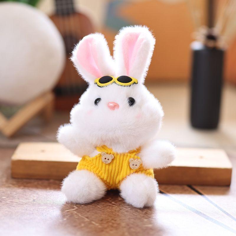 Wear Bunny Clothes Animal Plush Keychain Toy Stuffed Doll Backpack Pendants