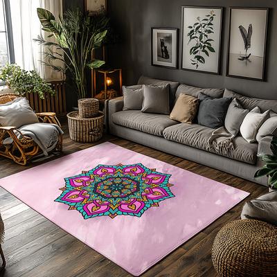 Stilvoller Rosa Abstrakt Teppich Moderner Rutschfester Bodenläufer Heimdeko Wohnzimmer Schlafzimmer Teppich Bohemian Chic Akzentteppich Weicher Plüsch