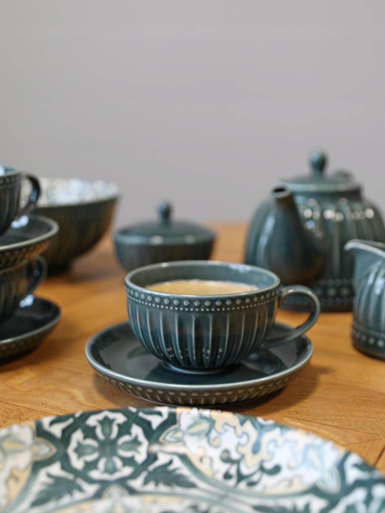 CUP WITH SAUCER FOR COFFEE AND TEA 250ml MOSAIQUE OLIVE LINE