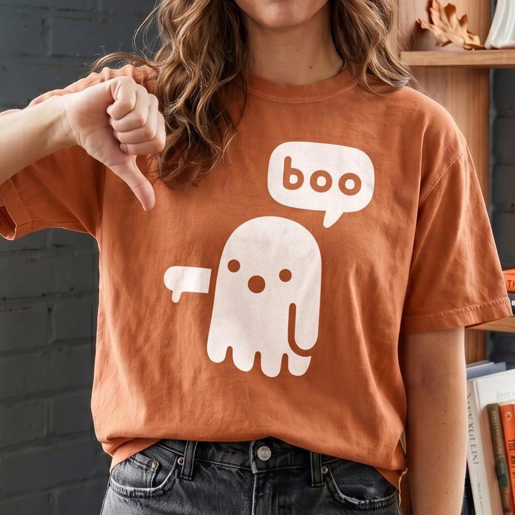 Cute Ghost Halloween Shirt, Funny Boo Ghost Graphic Tee, Minimalist Spooky Design, Kawaii Halloween Gift, Ghost Lover Tee