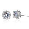 Zirconia Four-Prong Pinwheel Stud Earrings Unisex High-Grade Rhinestone