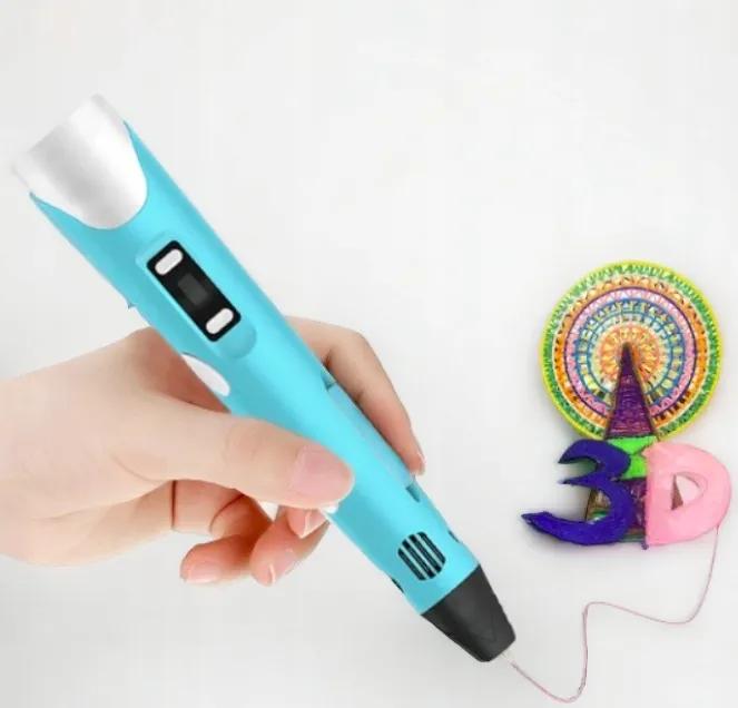 Blue 3D Pen for Children, Developmental Toy, Printer, Gift + Refill