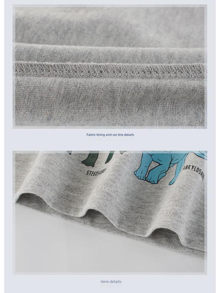 2025 Jarní dětské bavlněné tričko s dlouhým rukávem s dinosaury