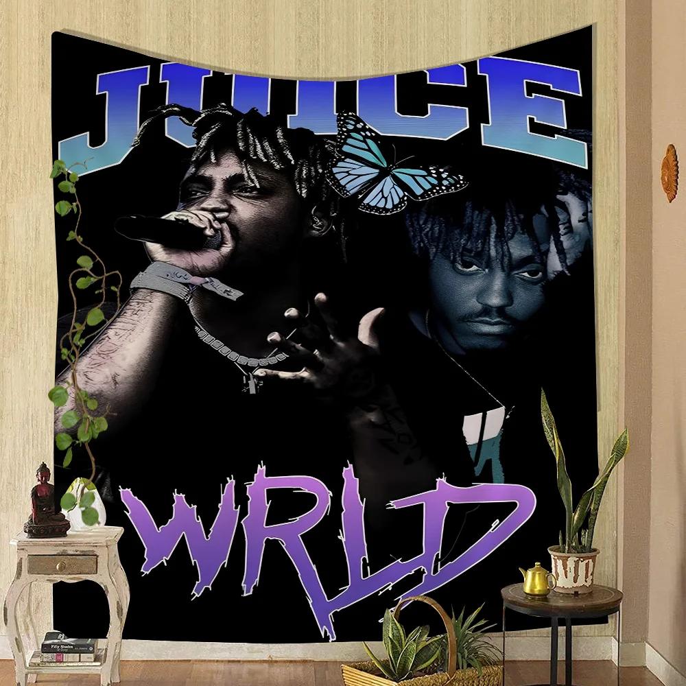 1PC Juice Wrld Tapestry Printed Large Wall Tapestry Art Science Fiction Room Home Decor Decor Blanket