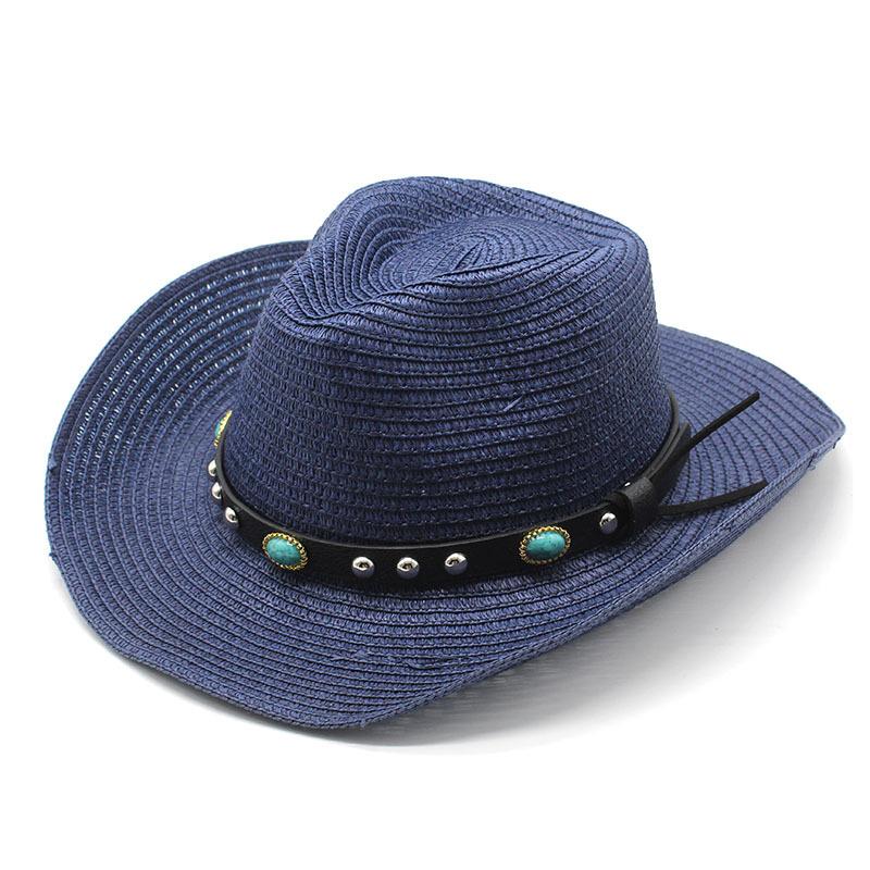 Men'S And Women'S Spring And Summer Straw Hats British Western Cowboy Jazz Hats Panama Hats Straw Hats