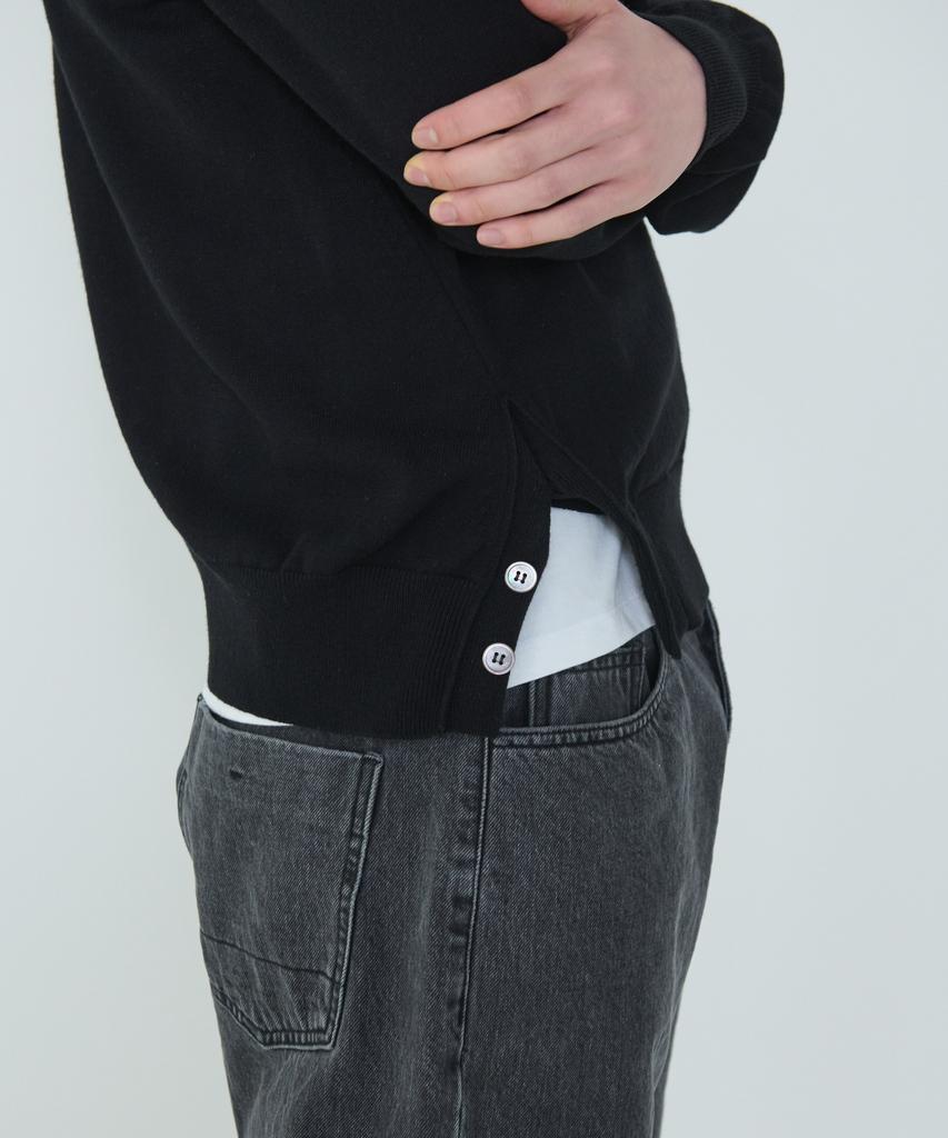 Deossingindeeodeeo Composed Slit Knit Black