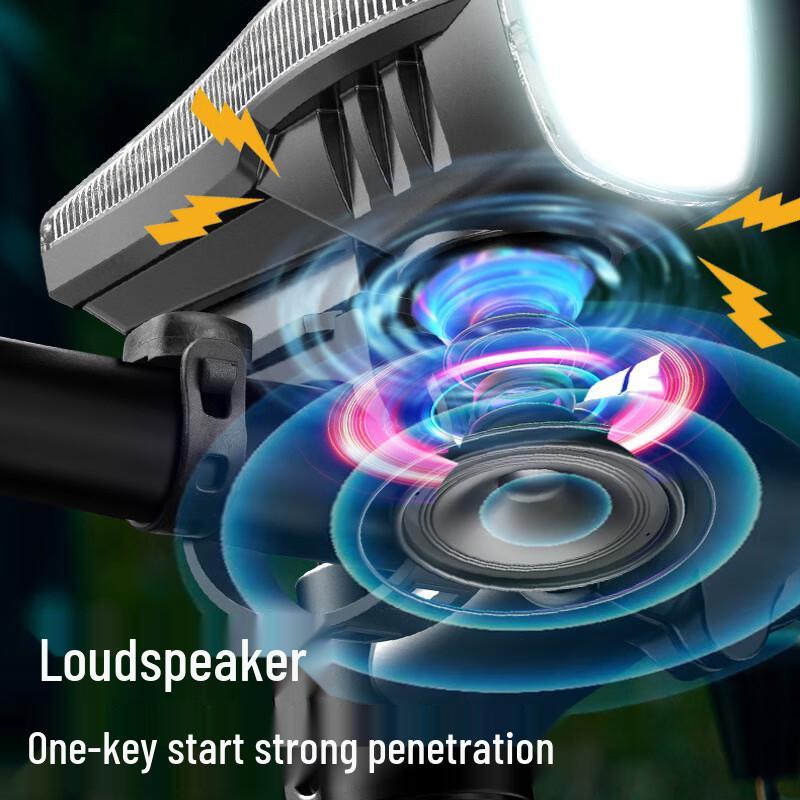 Bicycle Headlight with Horn and Digital Display