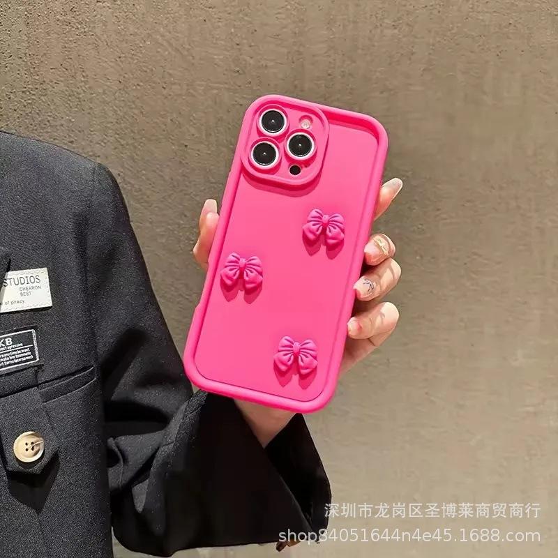 Three-dimensional Bow Is Suitable for Apple 17promax Mobile Phone Case iPhone16/15 Emery 14 Protective Case 11.