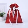 10 Pcs Christmas Drawstring Gift Bags Holiday Foil Gift Bags Reusable Xmas Gift Wrapping Bags for Gifts Presents Xmas Party Favors