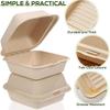 Disposable Clamshell To Go Boxes,Compostable Biodegradable Clamshells Takeout Containers with Lids,Microwavable Container