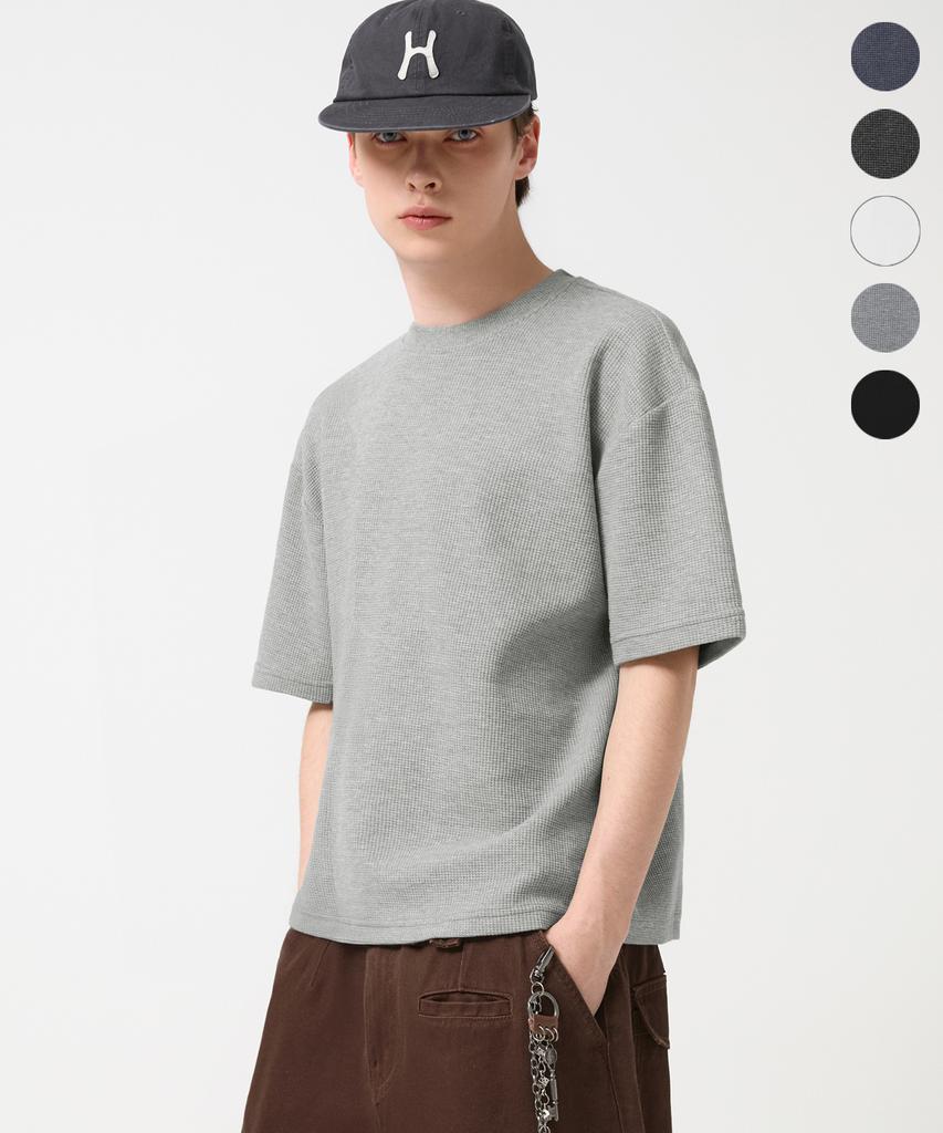 Trillion Essential Waffle Crop Short Sleeve Tee_5 Colors (Type B)