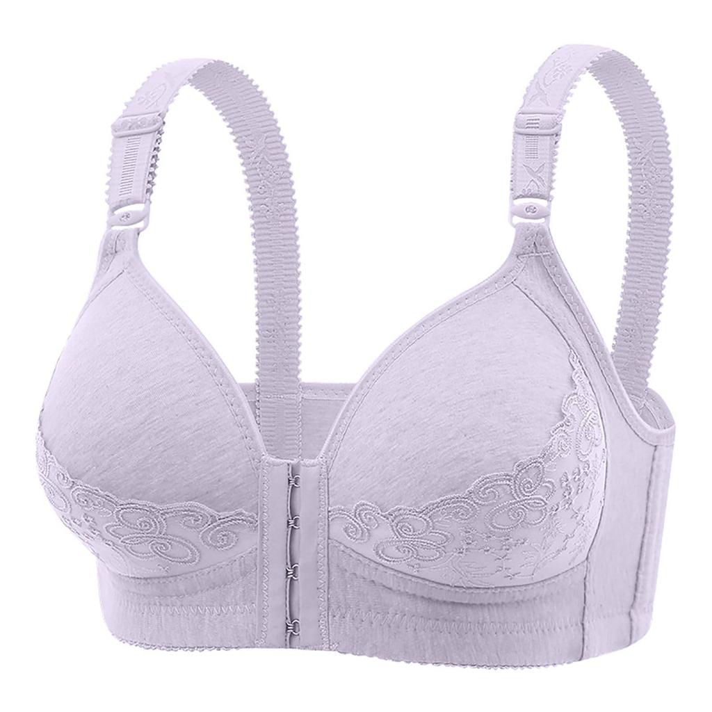 European Plus Size Wireless Front Closure Bra for Middle-Aged and Elderly – Comfortable Push-Up Design