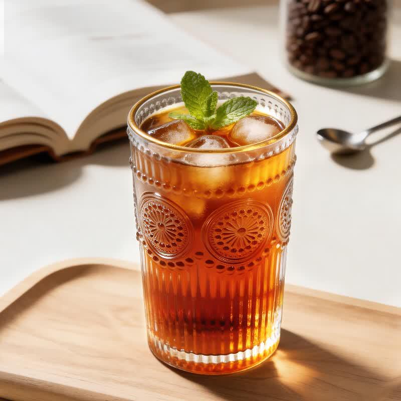 Mongdio 360ml Glass Coffee and Cold Drink Cup
