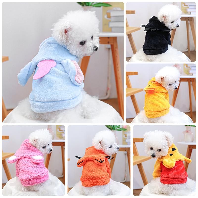 Winter Fleece-Lined Dog Cat Coat Warm Plush Puppy Kitten Clothes Costume Outfit Puppy Dog Clothes Dog Sweater for Large Dogs