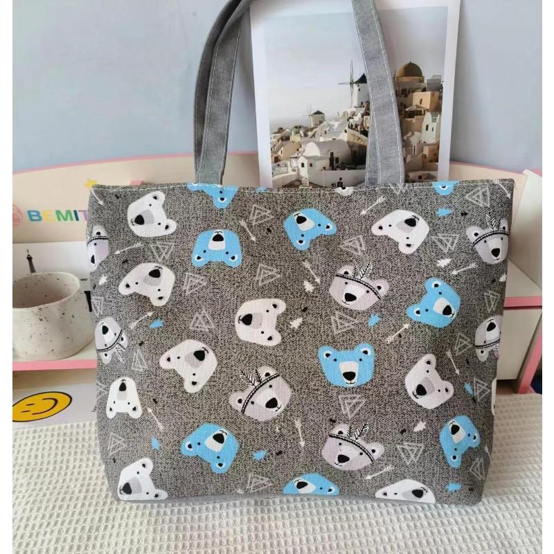 New printed bag large capacity tote bag literary flower cloth student bag shoulder portable canvas women's bag