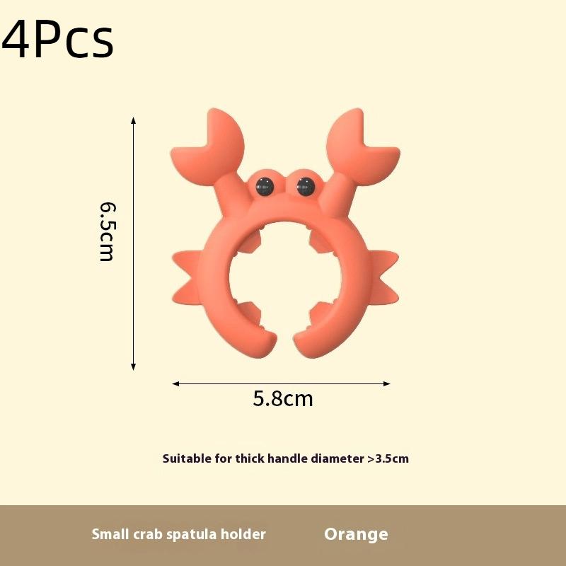2/4Pcs Silicone Spatula Rack Small Crab Anti Scalding Overflow Pot Clip Spoon Holder Clip Universal Shovel Rack Kitchen Gadget