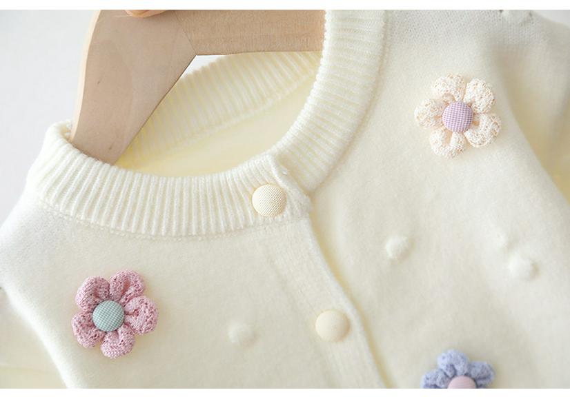 Girls' Spring & Autumn Lace Cardigan and Mesh Skirt Set