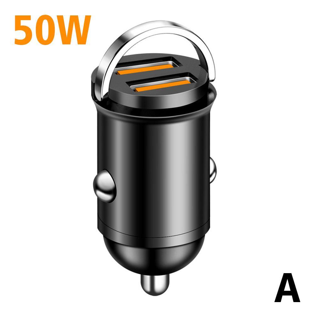 200W Mini Dual Ports USB Car Charger Lighter Fast Charging Car Phone Charger Adapter For IPhone 13 12